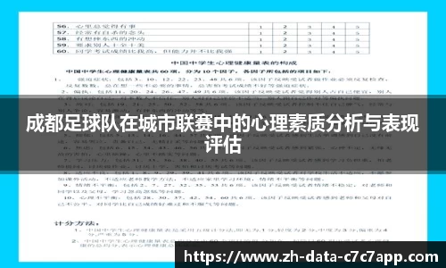 成都足球队在城市联赛中的心理素质分析与表现评估